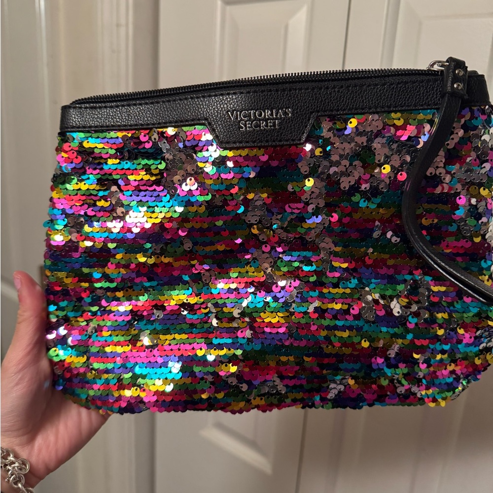 Victoria's Secret Colorful Sequin Cosmetic Bag